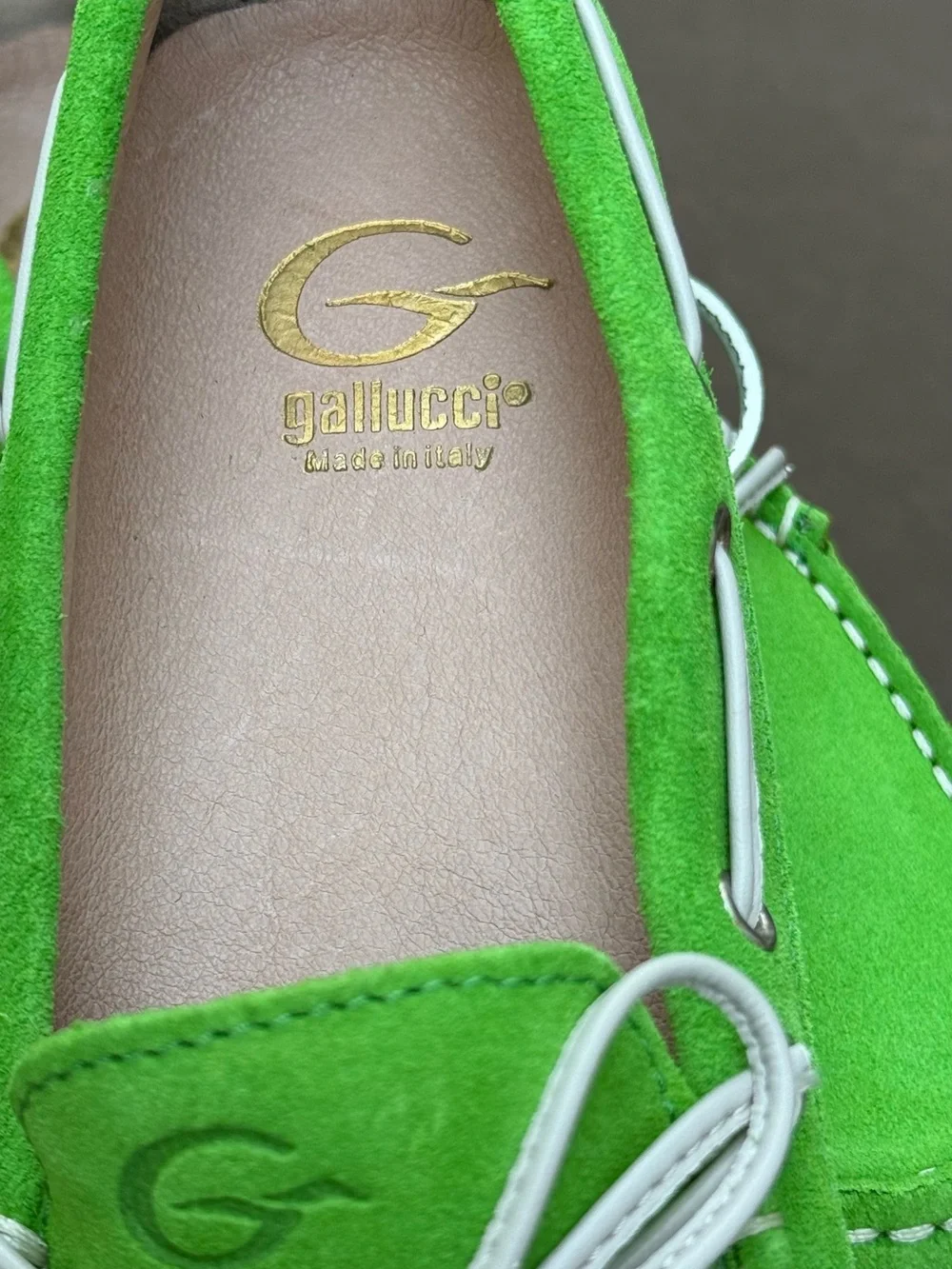 Kids Suede Moccasin Loafers in Bright Green - Classic Driver Style